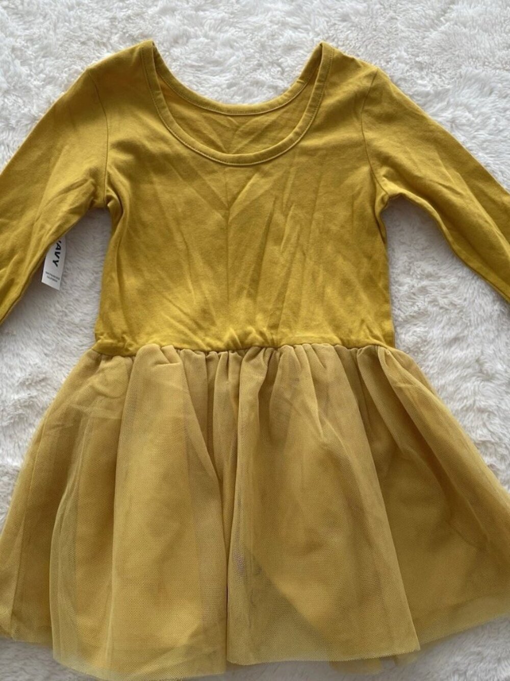 SALE! NWT Old Navy Kids Girls Long Sleeve Dark Yellow Dress Size 3T